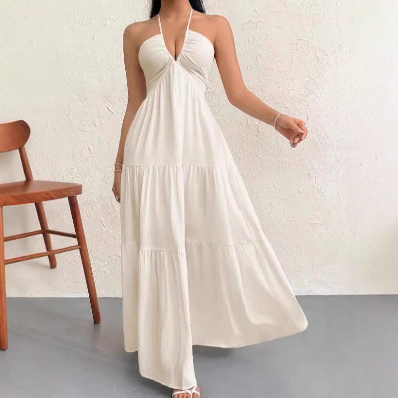 Halter Flowy Maxi Dress Tie back