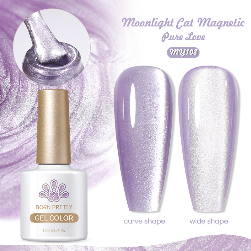 Mirror Porcelain White Cat's Eye White Moonlight Gel Nail Polish