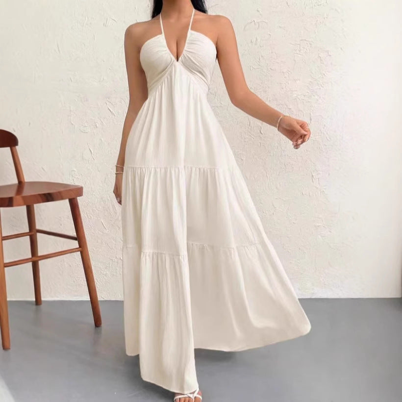 Halter Flowy Maxi Dress Tie back
