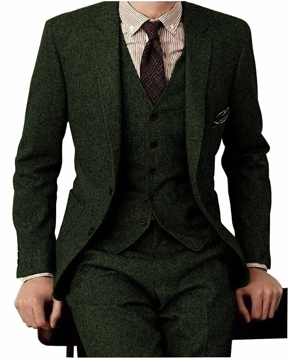 Men's Three-piece Wool Suit