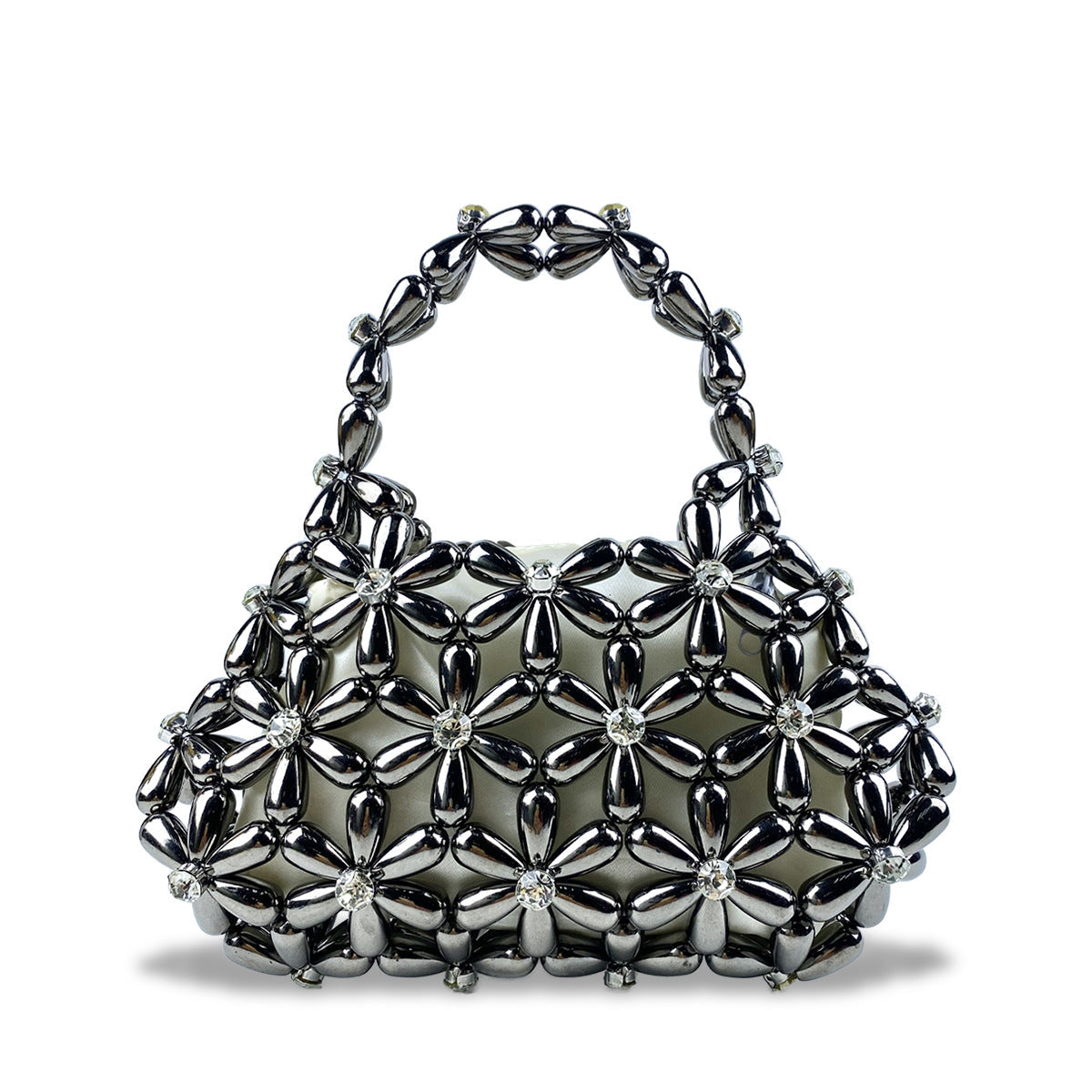 Summer Handbag Mini Bag Beaded Diamond Bag Woven Mobile Phone Bag Daily Casual Travel