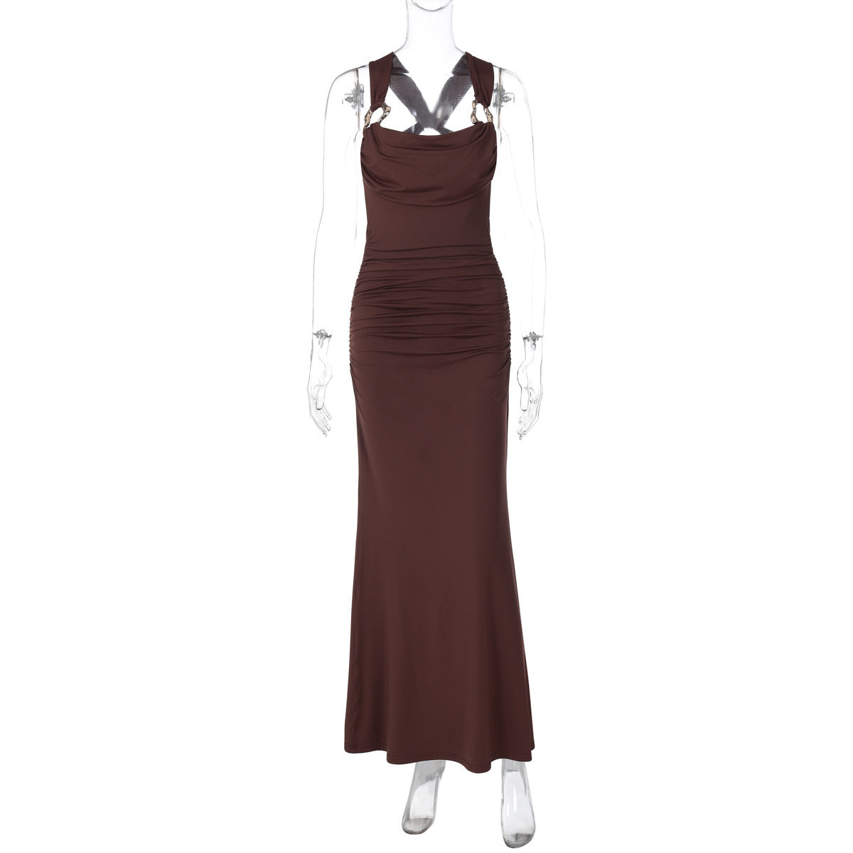 Backless ruched Long Dress