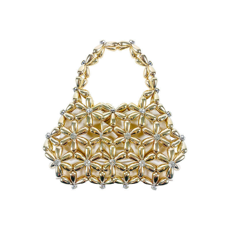 Summer Handbag Mini Bag Beaded Diamond Bag Woven Mobile Phone Bag Daily Casual Travel