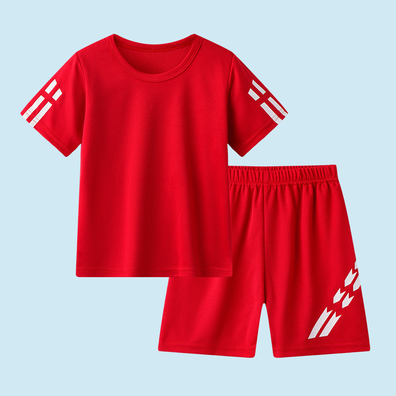 Children's Short Sleeve Quick Drying Clothes Suit Outdoor Breathable Sportswear
