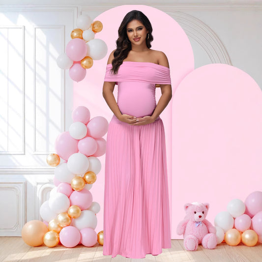 Summer New Off-shoulder Pleated Dress