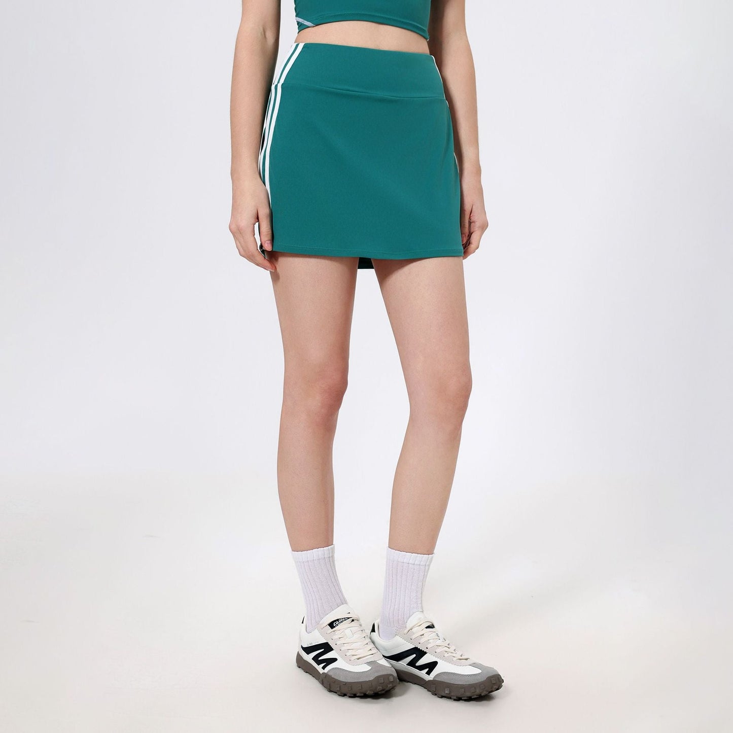 Contrast Color High Waist Running Sports Short Skirt Women Faux Two Piece Anti Exposure Badminton Tennis Skirt Fitness Pants Yoga Skirt