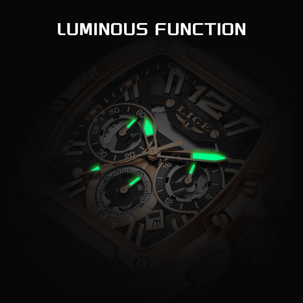 Men's Sports Multifunctional Waterproof Luminous Calendar Watch