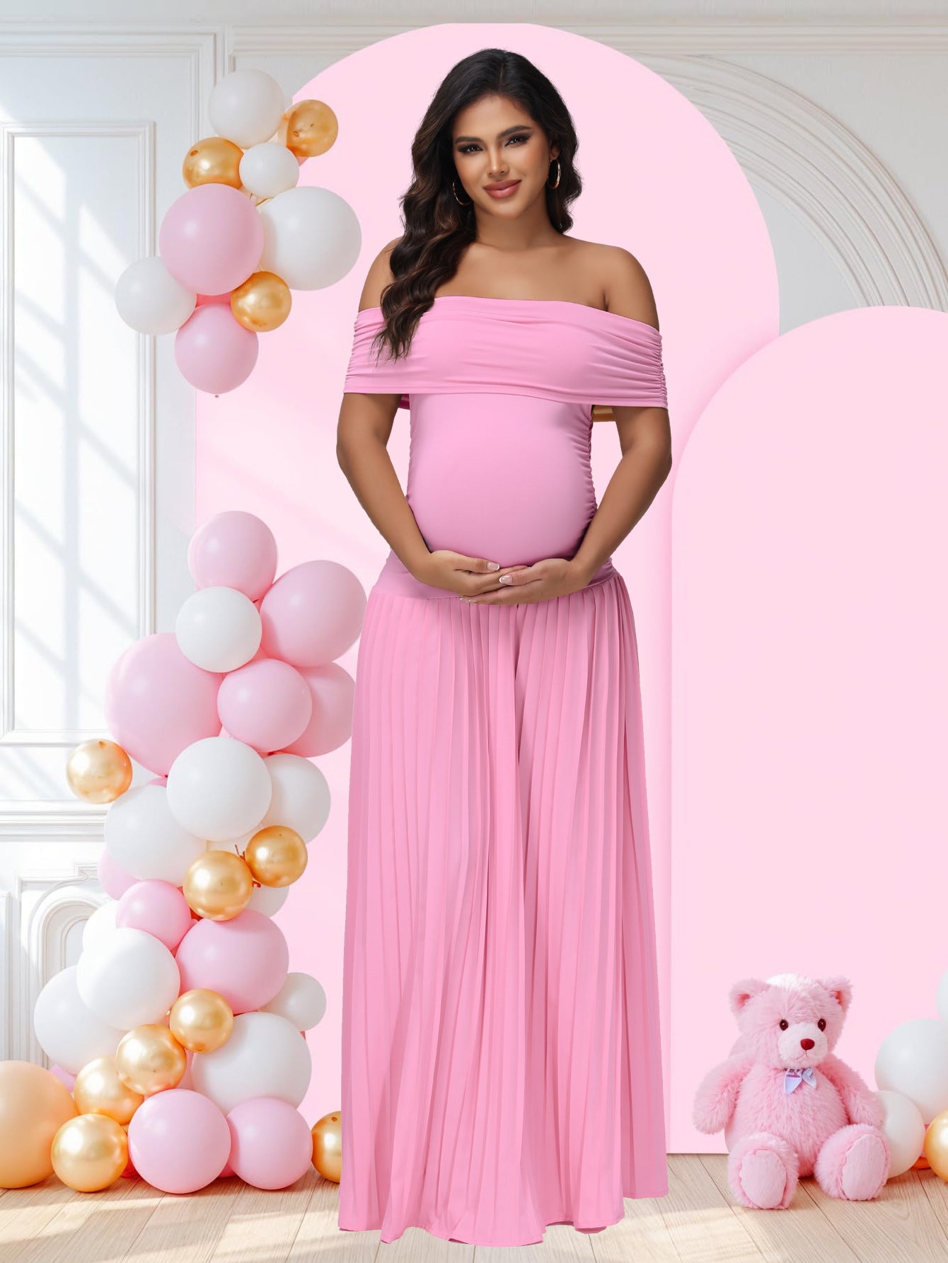Summer New Off-shoulder Pleated Dress
