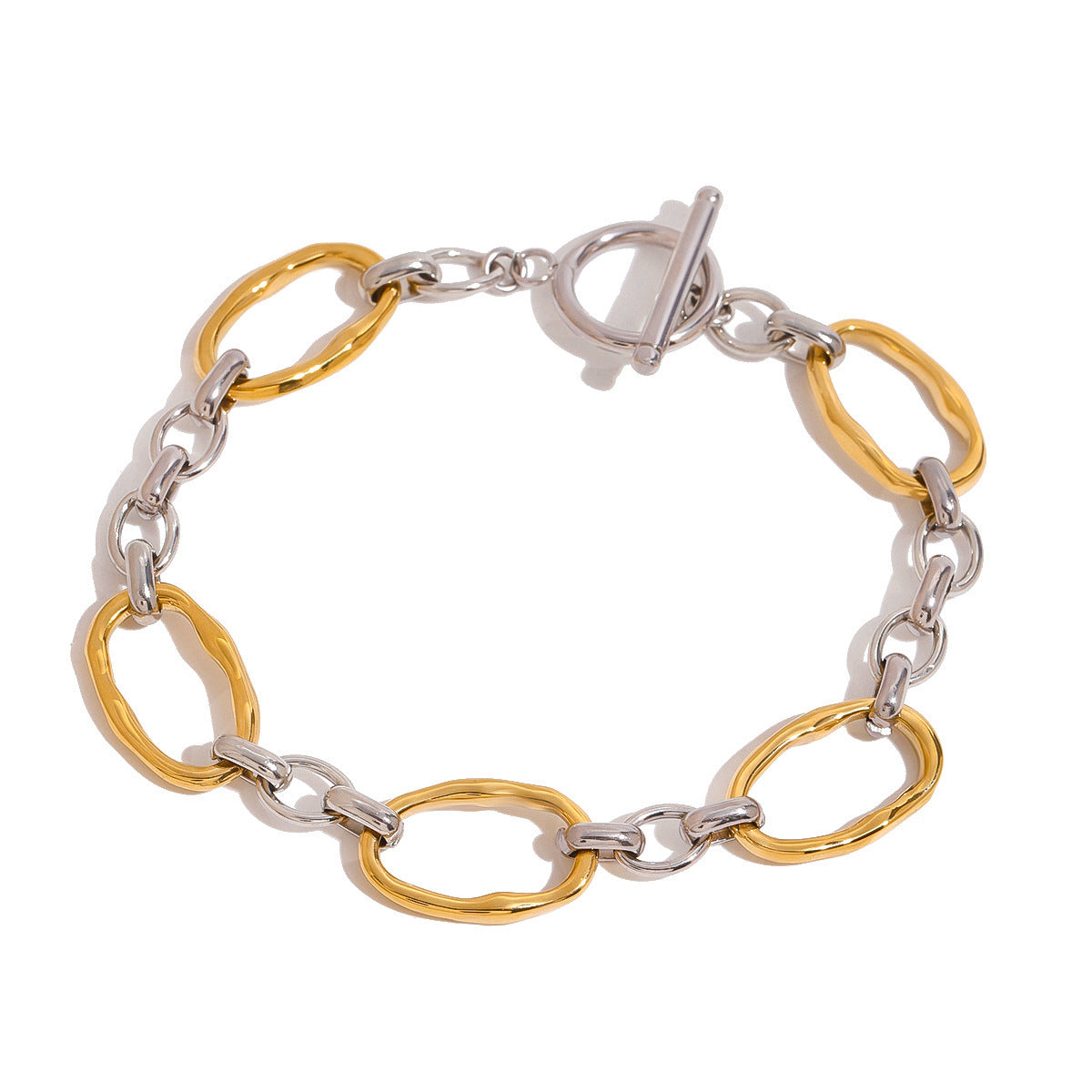 European And American Stainless Steel Color Matching Bracelet High Sense Style