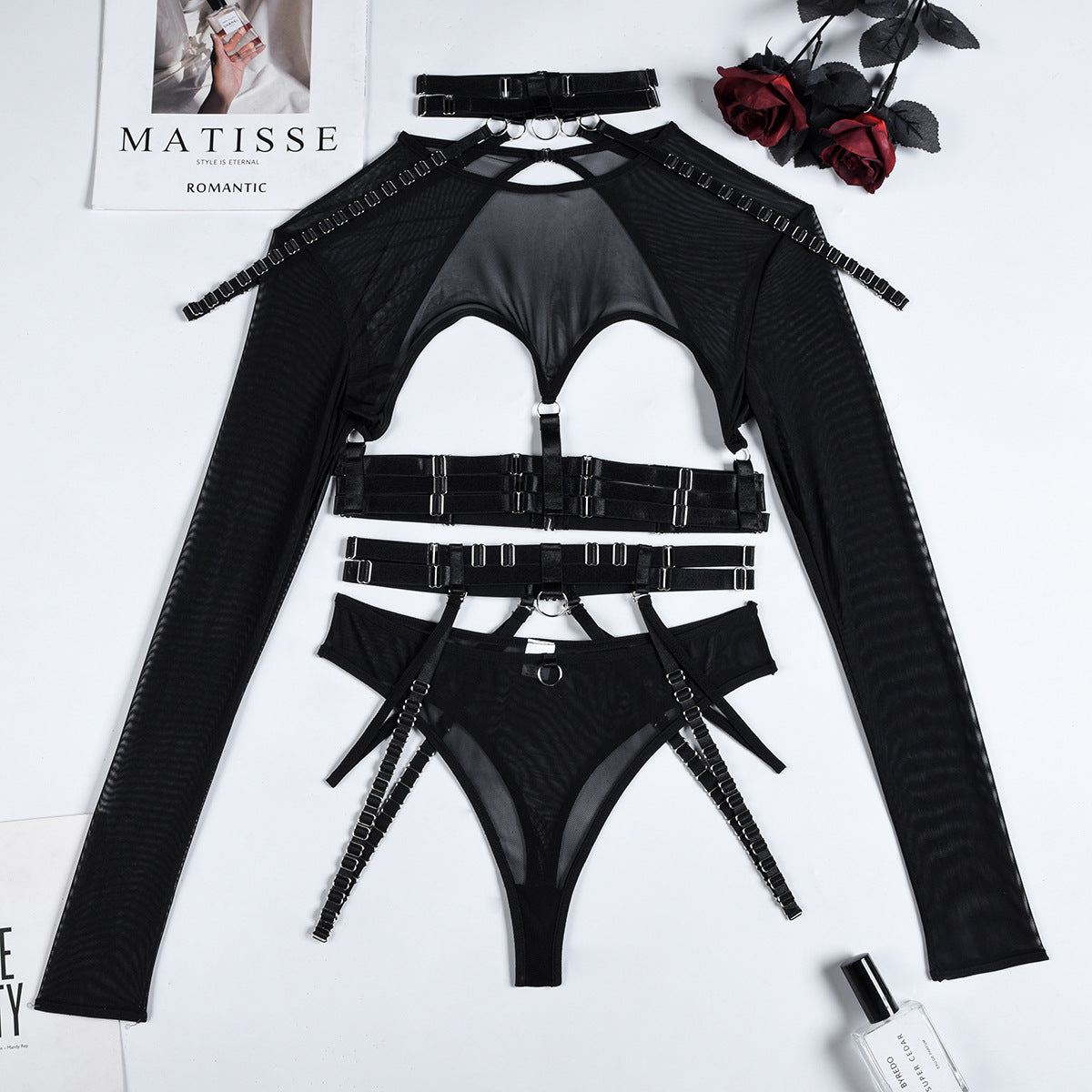 Sexy Three Piece Set at Complex Strap Halter Waist Seal Nightclub Sexy Underwear