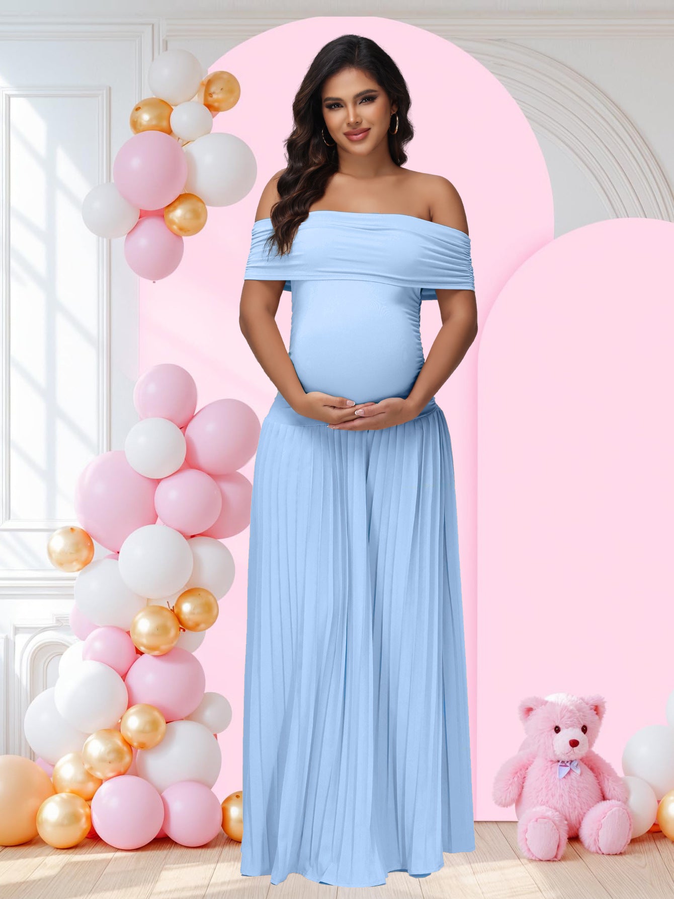 Summer New Off-shoulder Pleated Dress