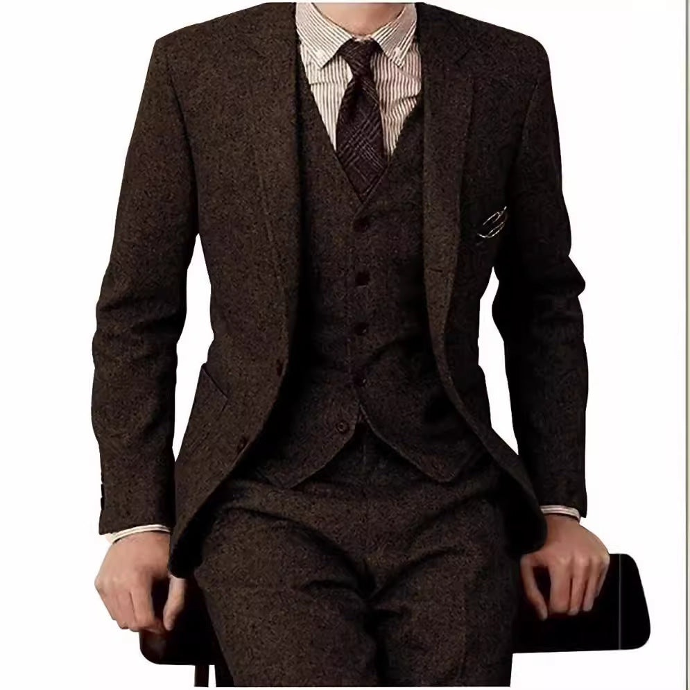 Men's Three-piece Wool Suit