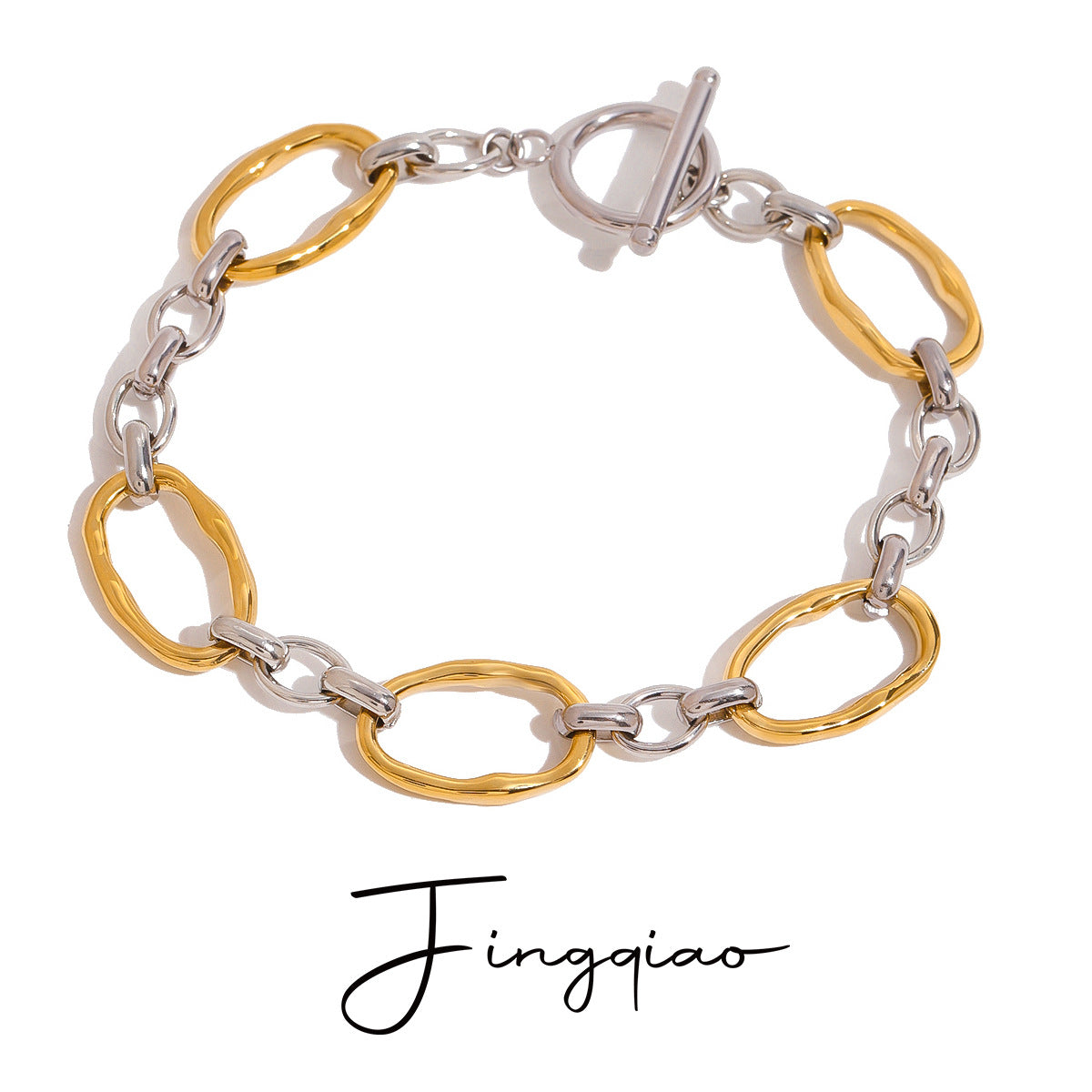 European And American Stainless Steel Color Matching Bracelet High Sense Style