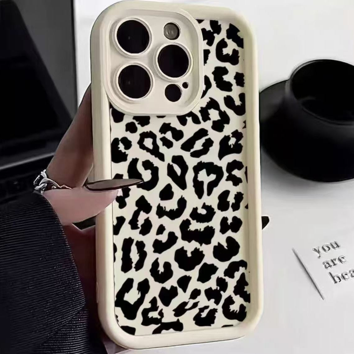 Black Leopard Print Phone Case New