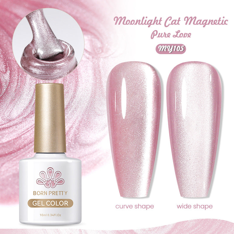 Mirror Porcelain White Cat's Eye White Moonlight Gel Nail Polish
