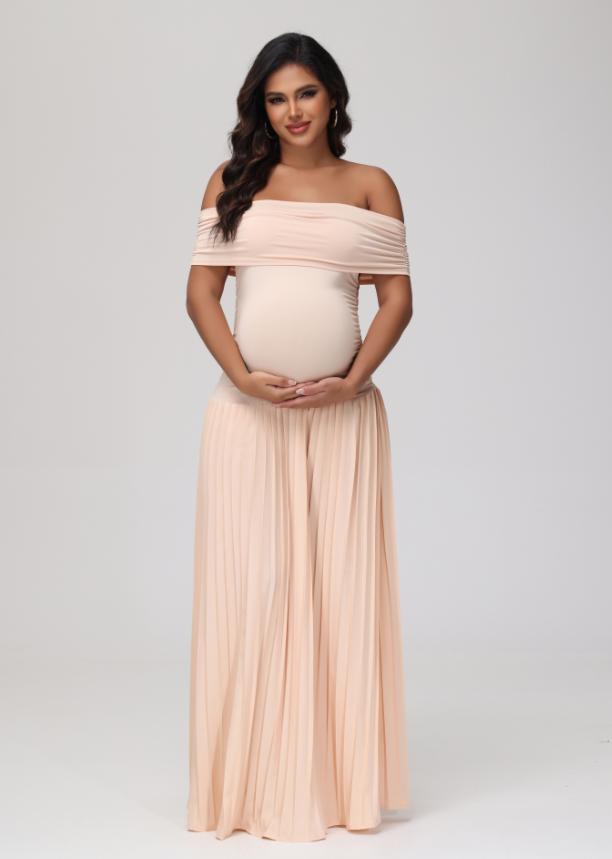 Summer New Off-shoulder Pleated Dress