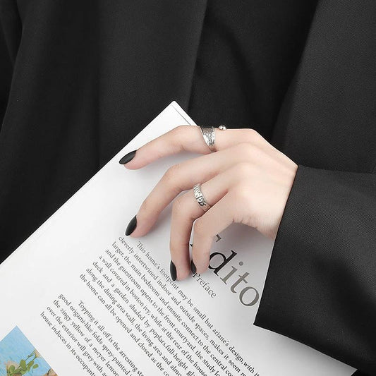 Irregular Concave And Convex Water Drop Gold And Silver Ring by GJG Denim