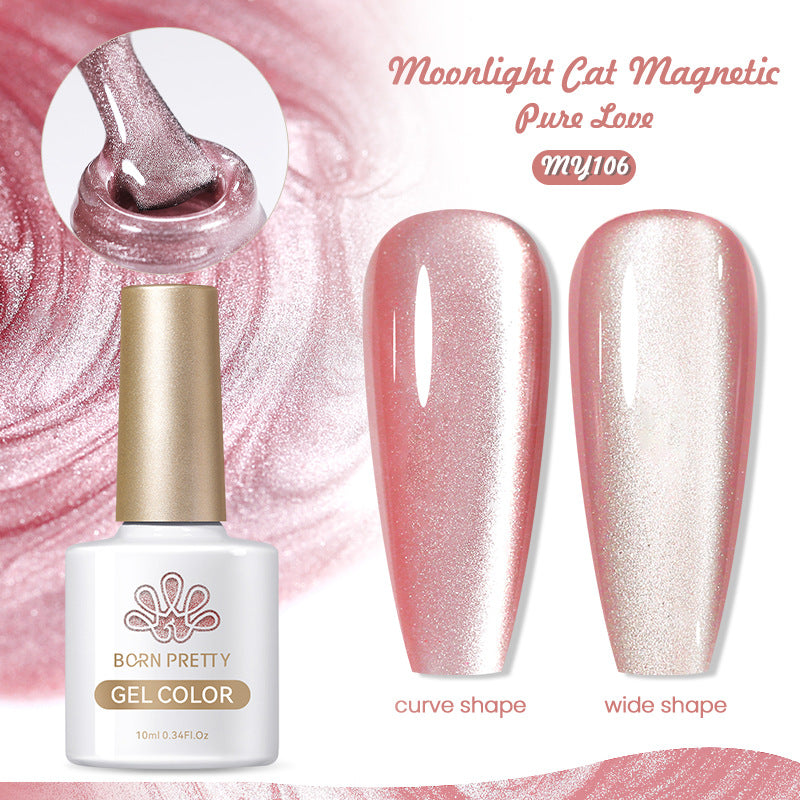 Mirror Porcelain White Cat's Eye White Moonlight Gel Nail Polish