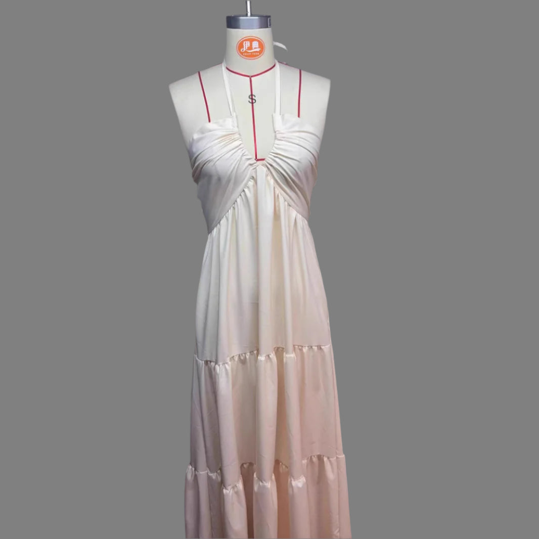 Halter Flowy Maxi Dress Tie back
