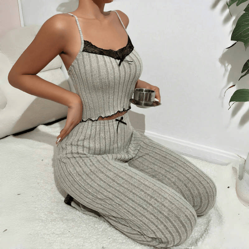 Love Sling Vest Pajamas Women Can Outer Wear Trousers Two-piece Suit