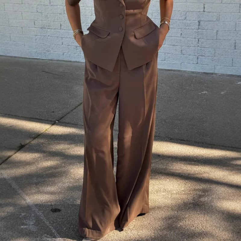 Women's Fashion Casual Elegant Solid Color Short Sleeve Suit