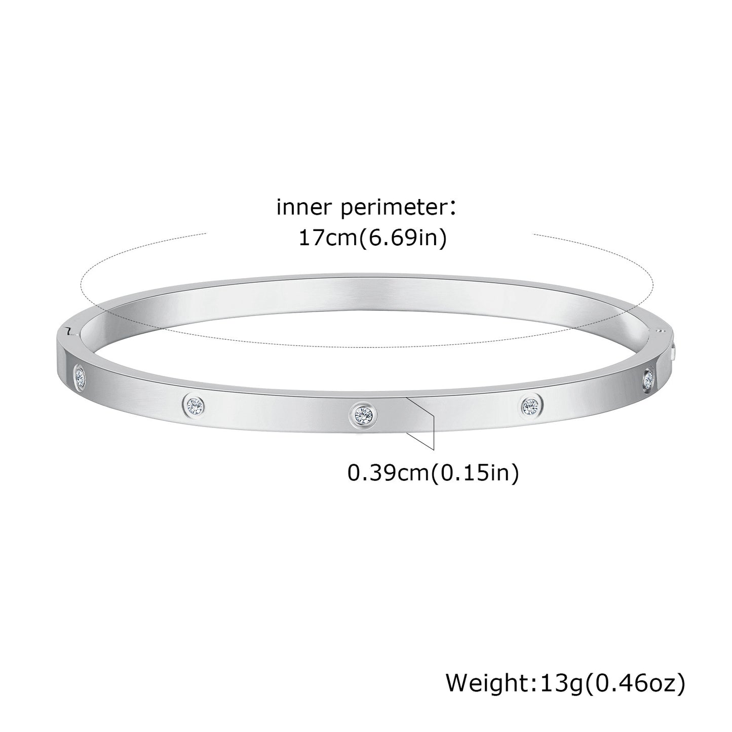 Stainless Steel Glossy Bracelet With Drill
