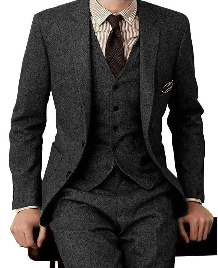Men's Three-piece Wool Suit