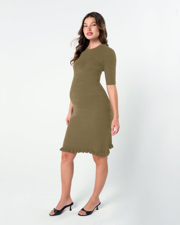 Louie Striped Knit Maternity & Nursing Dress