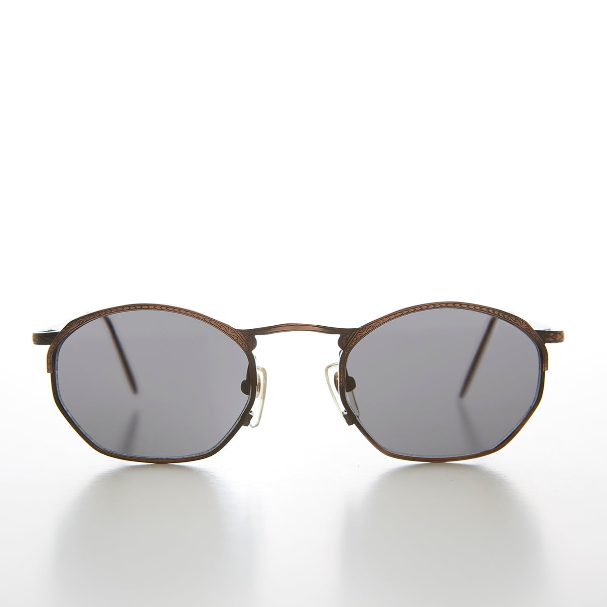 Semi Octagon Unisex Metal Vintage Sunglass - Onas