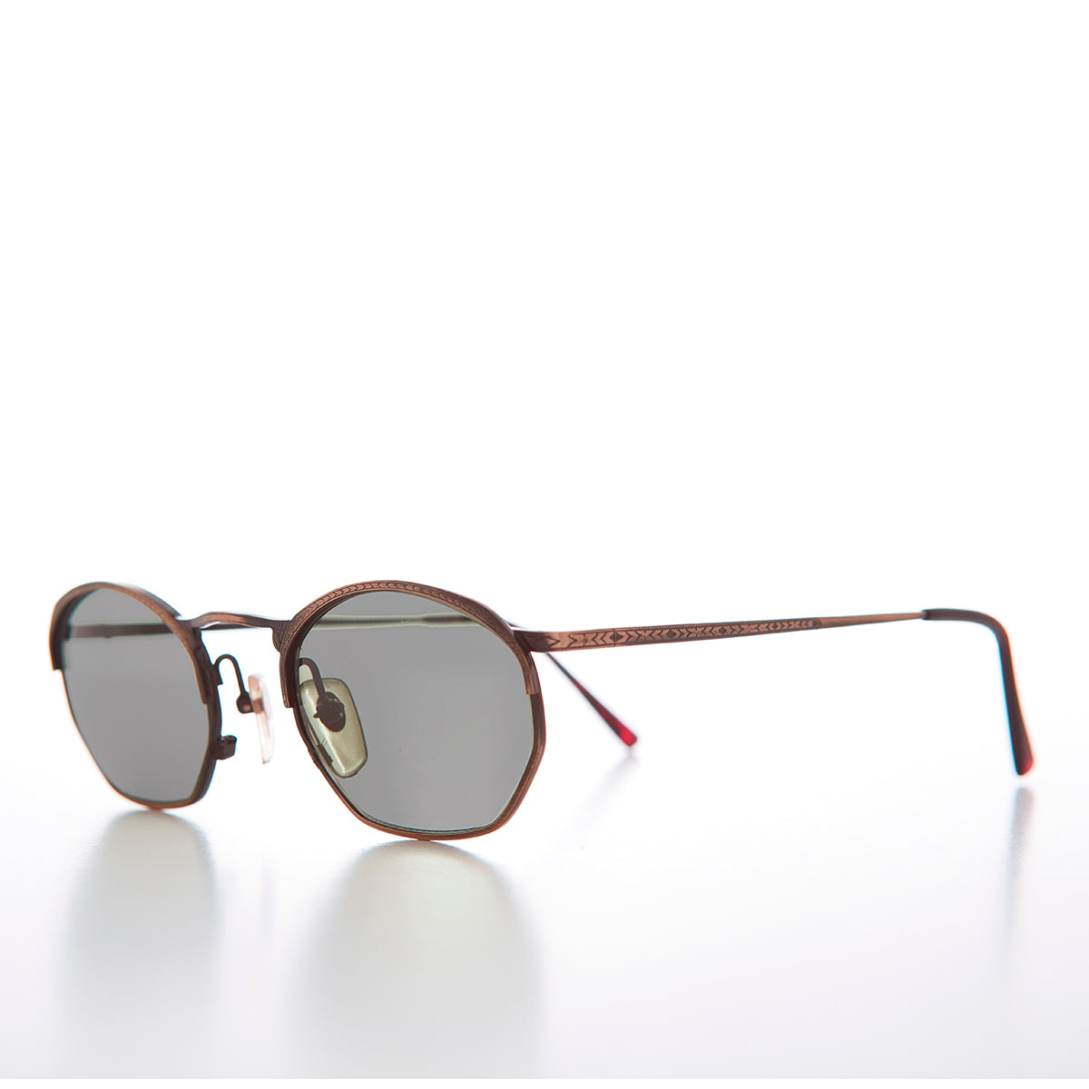 Semi Octagon Unisex Metal Vintage Sunglass - Onas