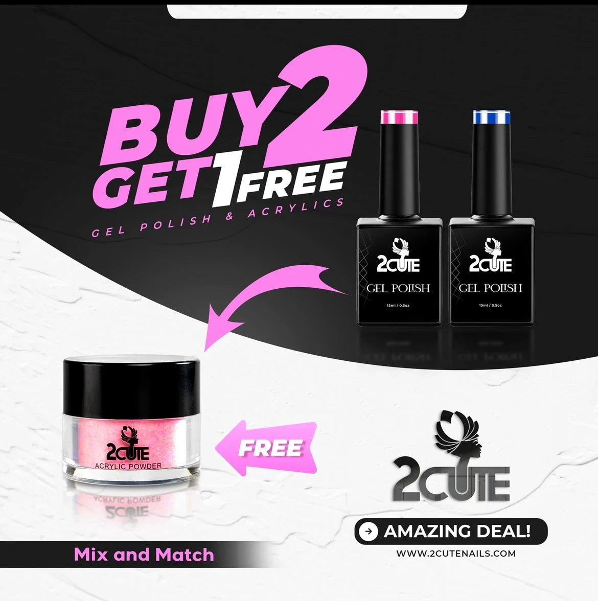 Buy 2 Get 1 FREE by 2Cute Nails