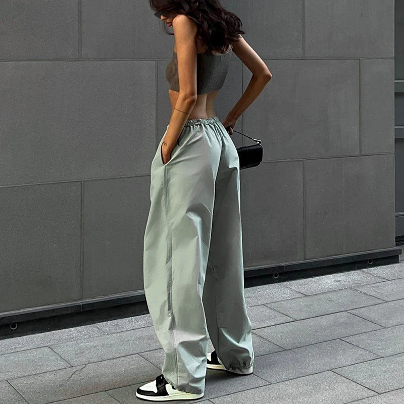 Y2K Vintage Wide-Leg Cargo Joggers for Women