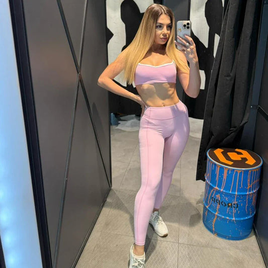 Vibrant Flex Gym Set: Colorful Sports Bra & Leggings