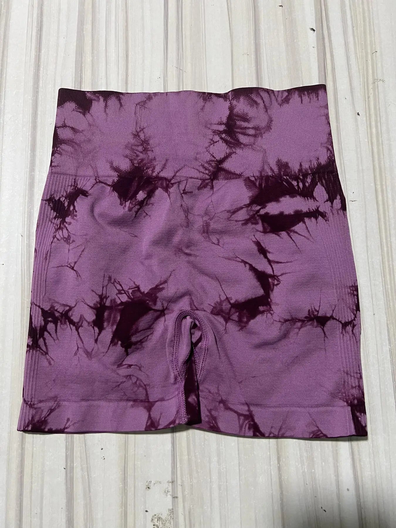 Women's Tie Dye Ruched High Waist Sports Shorts