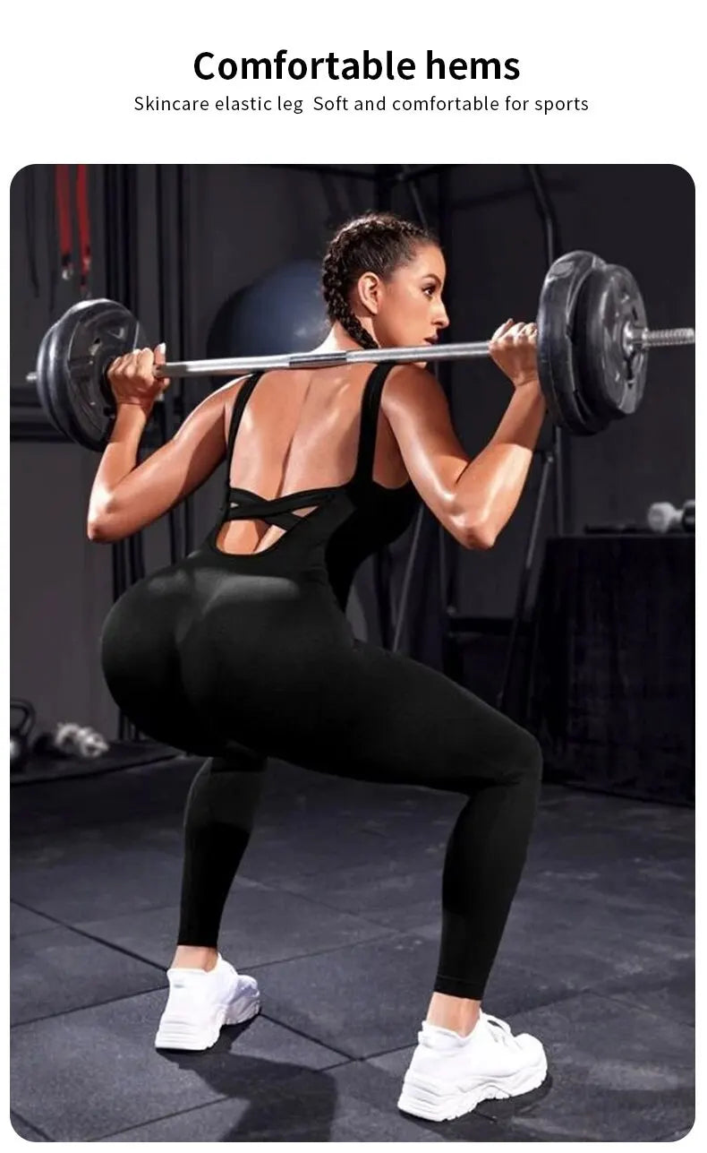 FlexiFit Backless Bodycon Yoga Jumpsuit