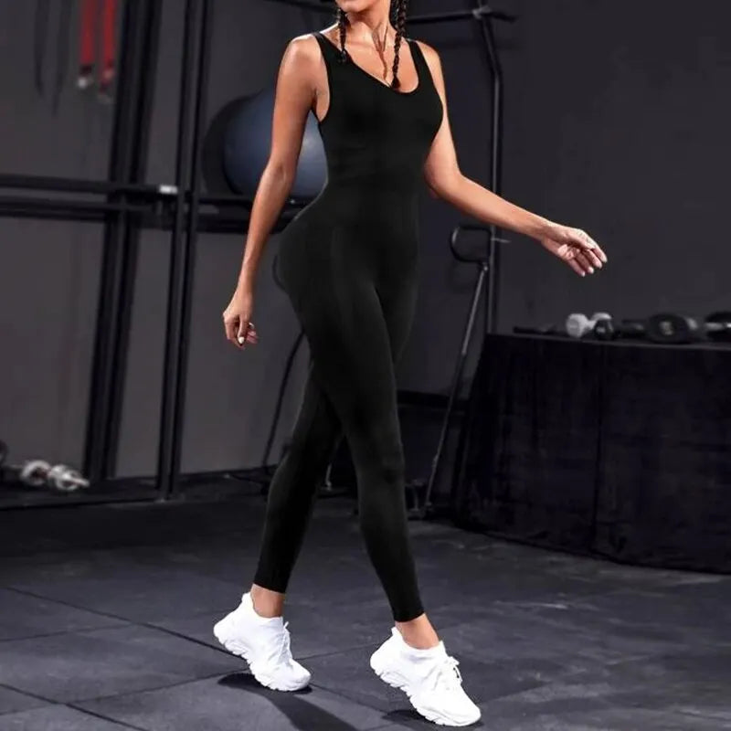 FlexiFit Backless Bodycon Yoga Jumpsuit