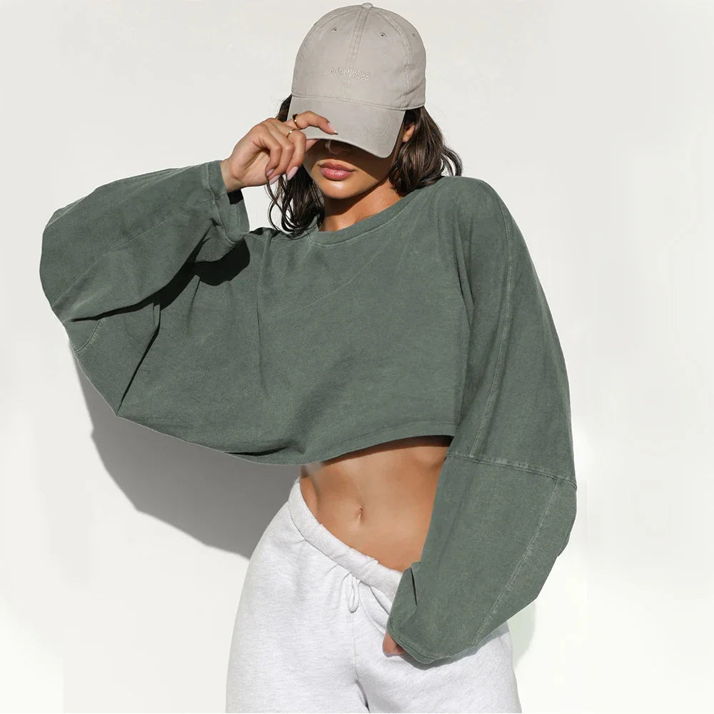FlexiFit Women's Long Sleeve Sports Crop Top