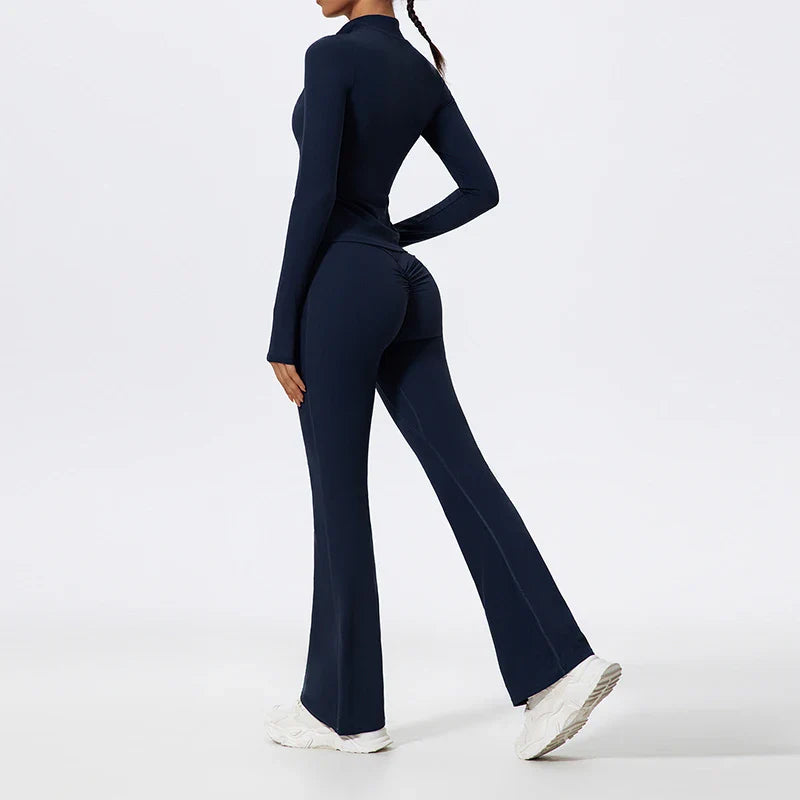 Women's Half Zipper Long Sleeve 2-Pc Activewear