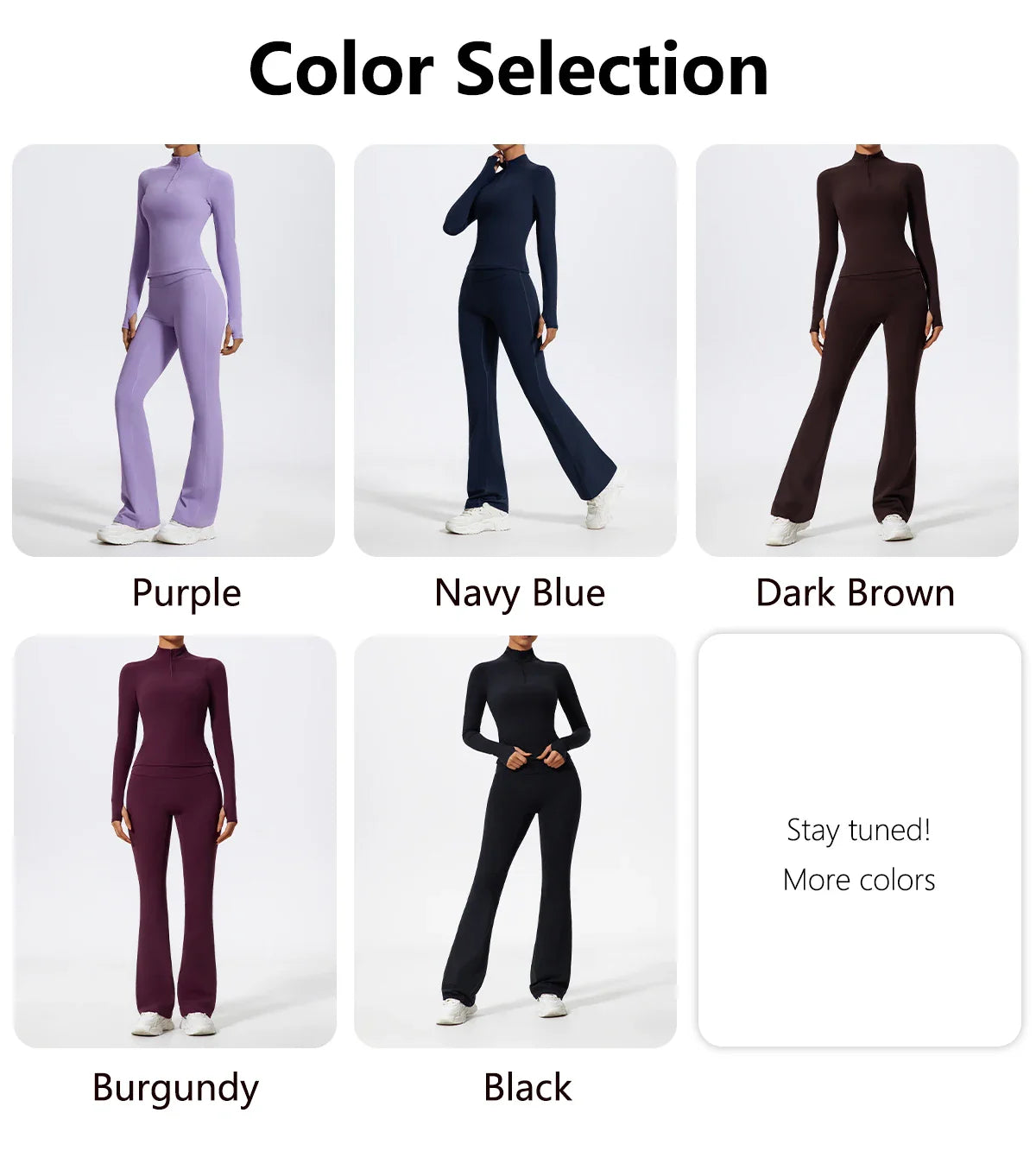 Women's Half Zipper Long Sleeve 2-Pc Activewear