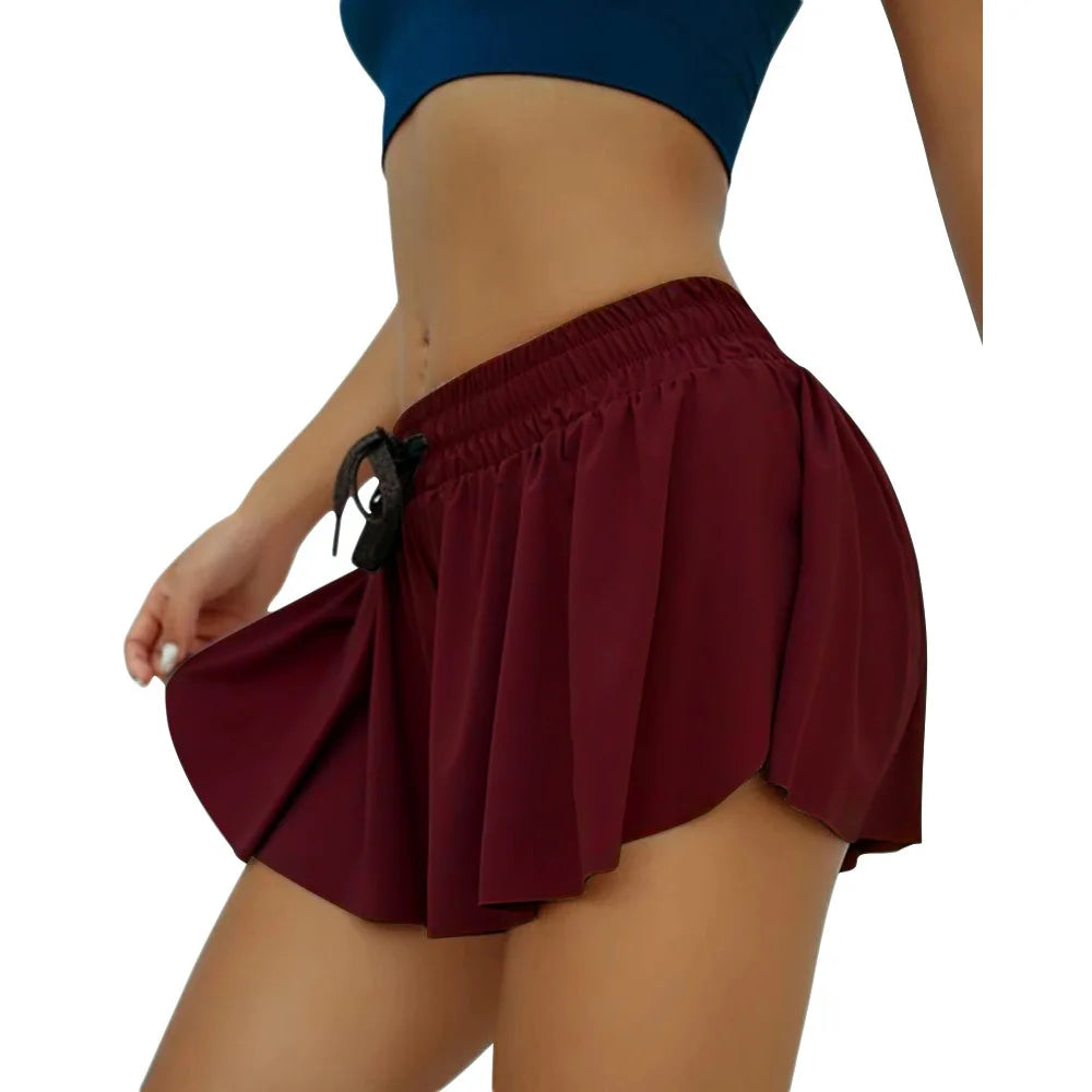Flexi Pleat High Waist Sports Shorts