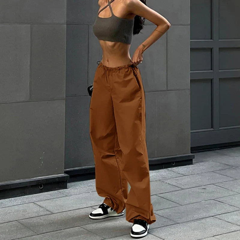 Y2K Vintage Wide-Leg Cargo Joggers for Women