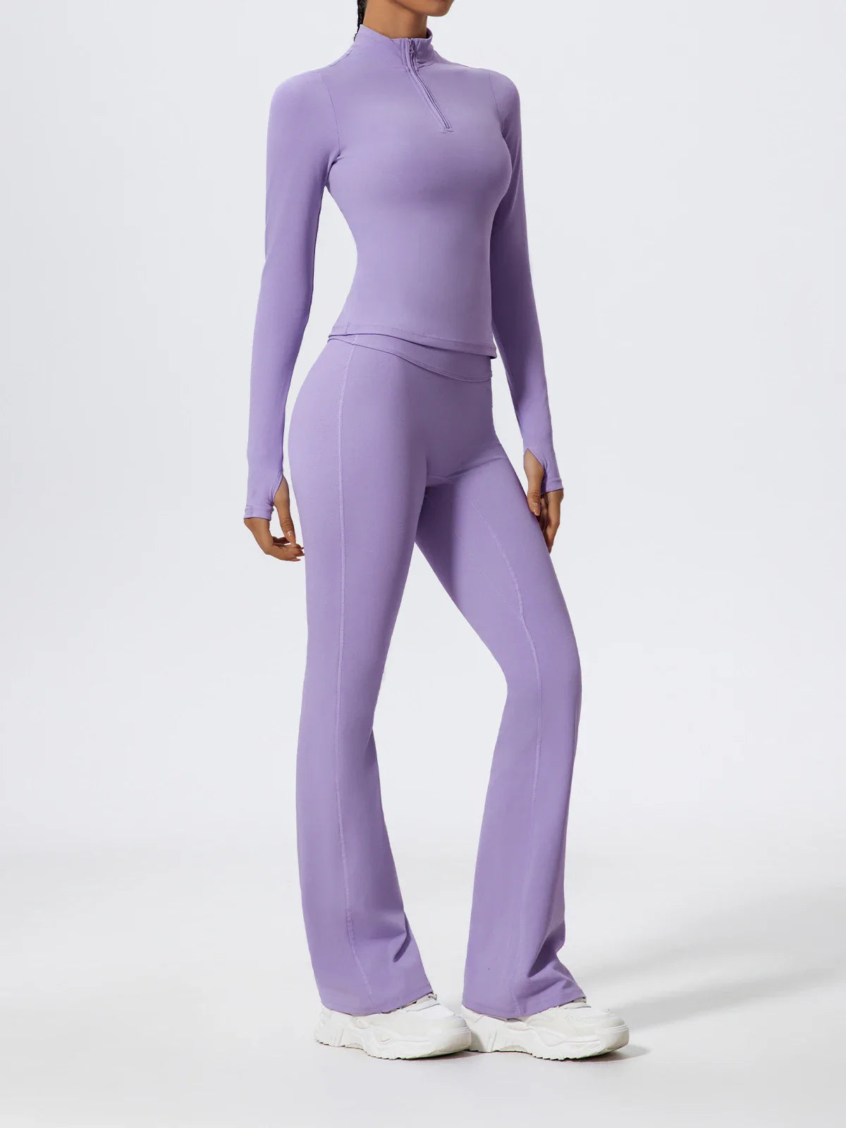 Women's Half Zipper Long Sleeve 2-Pc Activewear