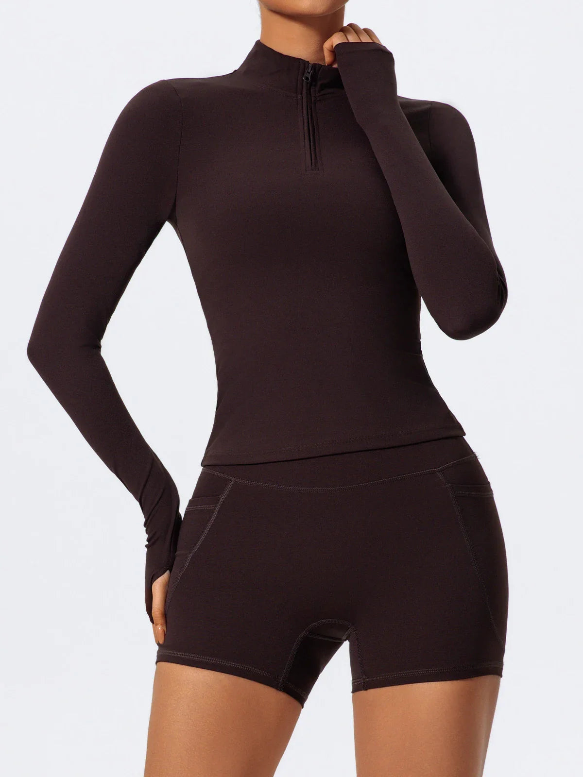 Women's Half Zipper Long Sleeve 2-Pc Activewear