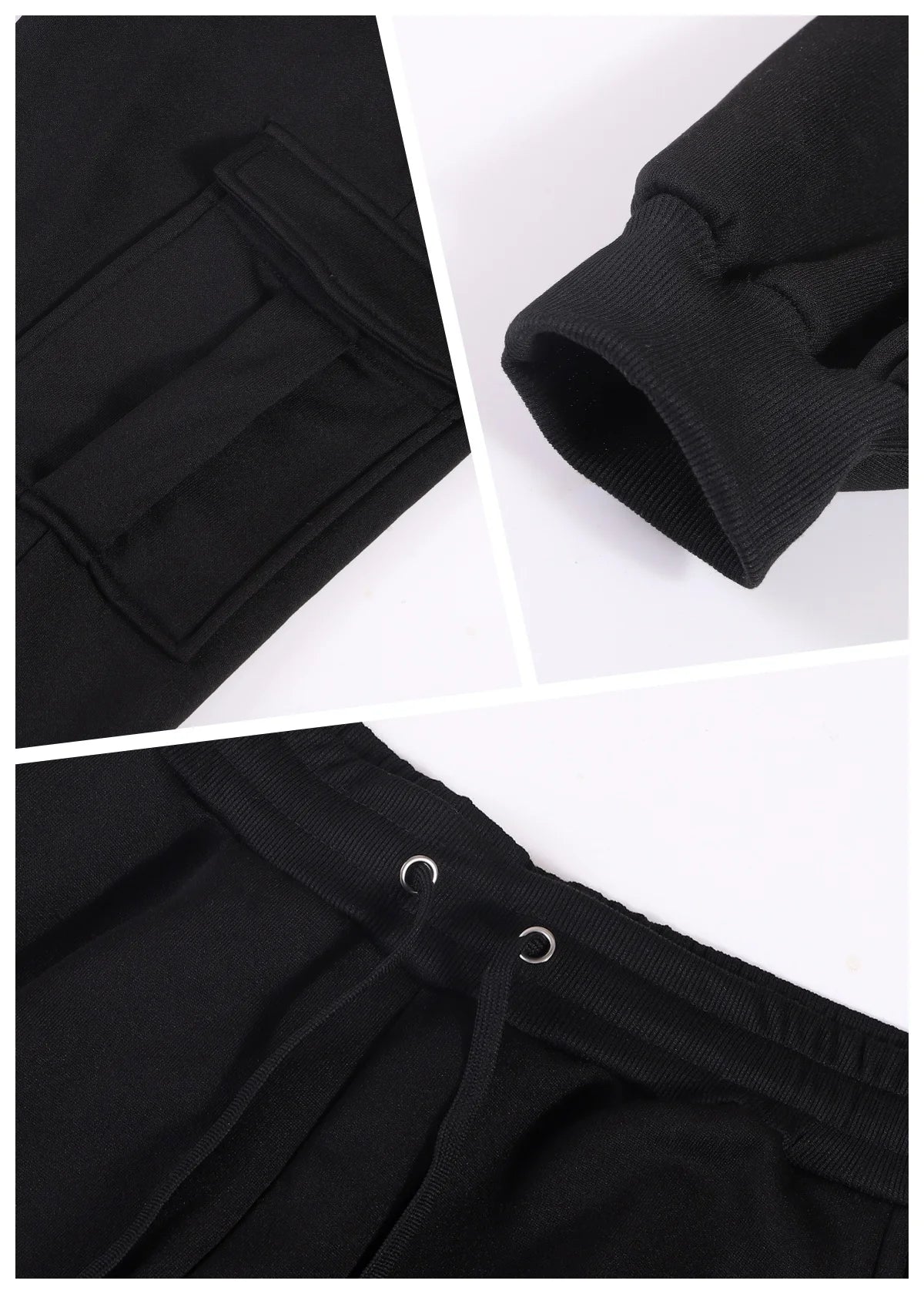 Mens Sweatpants Straight Fit Drawstring Multi-pocket Pants