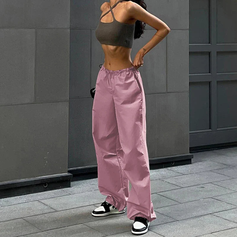 Y2K Vintage Wide-Leg Cargo Joggers for Women