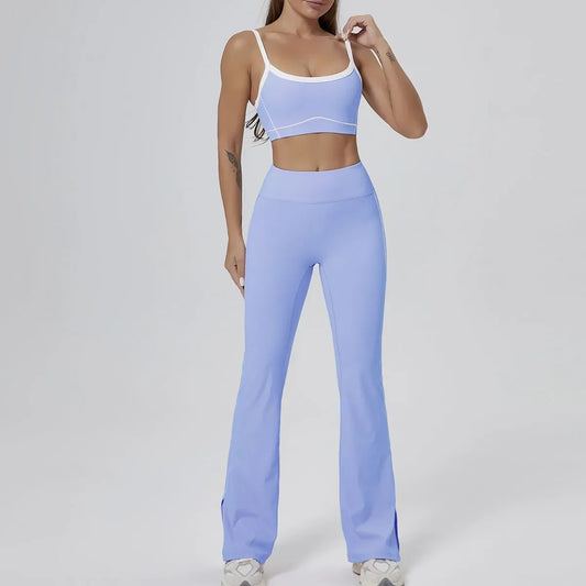 FlareLift Yoga Set: High-Waist Pants & Backless Bra