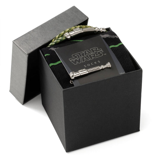 Star Wars Luke Skywalker LIGHTSABER Bracelet, Tie Clip, and Dress Socks Gift Set by Cufflinks.com