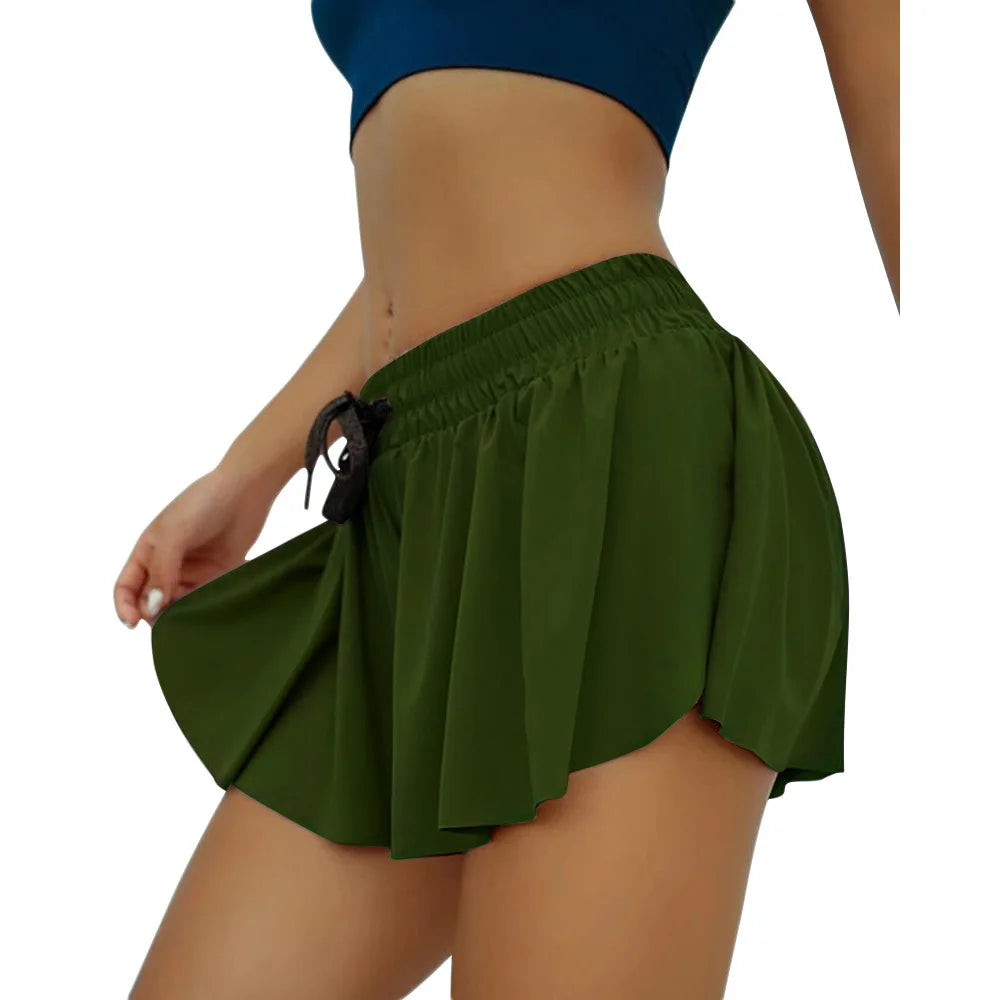 Flexi Pleat High Waist Sports Shorts