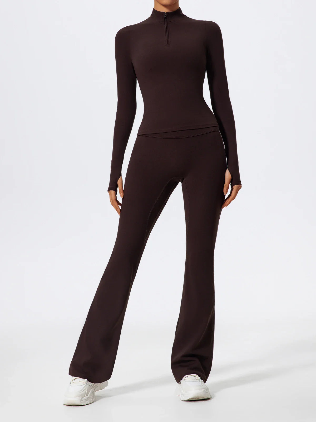 Women's Half Zipper Long Sleeve 2-Pc Activewear
