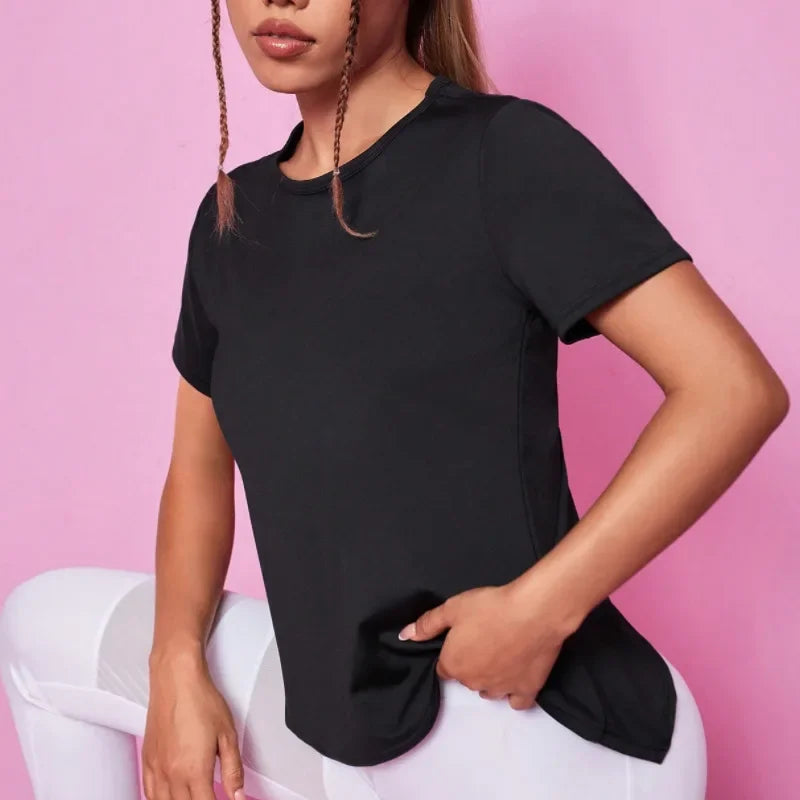 Women Seamless Yoga T-Shirt Short Sleeve
